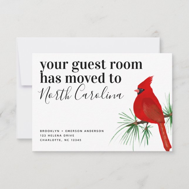 Cardinal Caroline du Nord - Faire-part mobile (Devant)