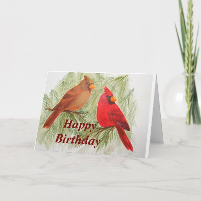 Cardinal carte d'anniversaire (Devant)