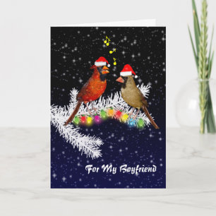 Cardinal Christmas Boyfriend (enter your message) Card