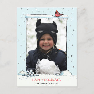 Cardinal Christmas card, Cardinal photo carte post