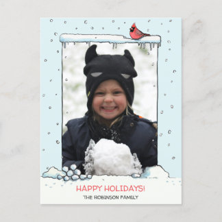 Cardinal Christmas card, Cardinal photo carte post