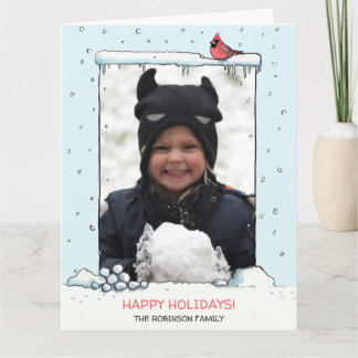 Cardinal Christmas card, Cardinal photo postcard