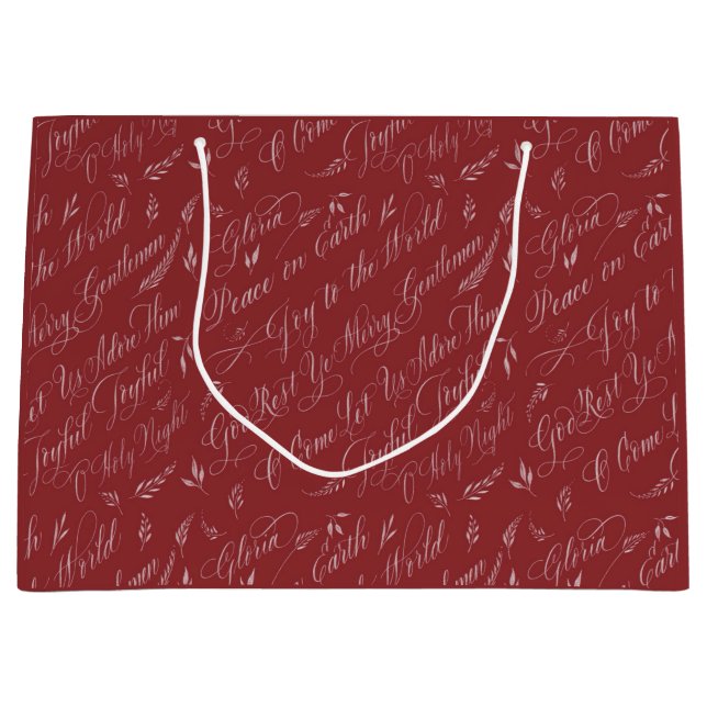 Cardinal Christmas Carols Large Gift Bag (Front)