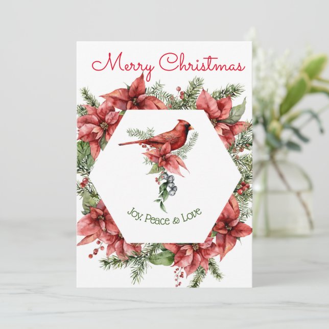 Cardinal Christmas Greeting Card (Standing Front)