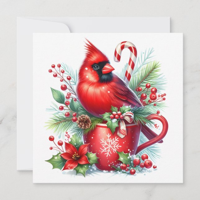 Cardinal Christmas Greeting Card (Front)
