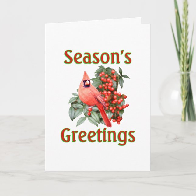 Cardinal Christmas Holiday Card (Front)