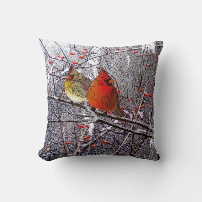 Cardinal Christmas Pillows (Front)