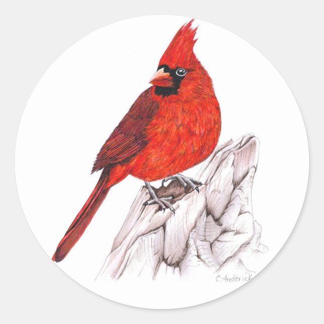 Cardinal Classic Round Sticker (Front)