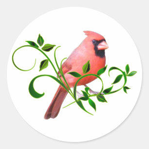 Cardinal Classic Round Sticker