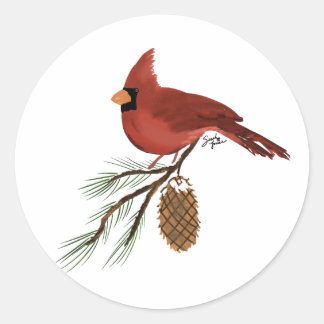 Cardinal Classic Round Sticker