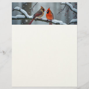 Cardinal Couple Stationary Letterhead