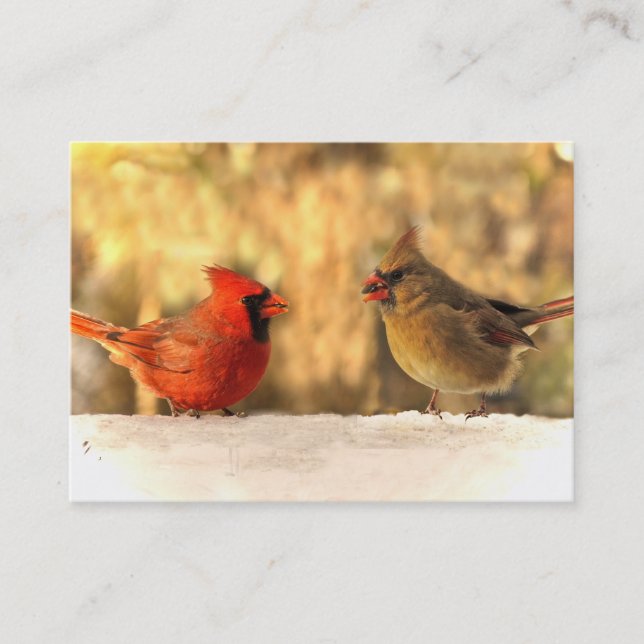 Cardinal de la carte ATC d'automne (Devant)