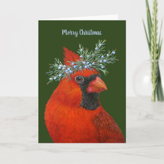 Cardinal de Noël avec carte de cèdre
