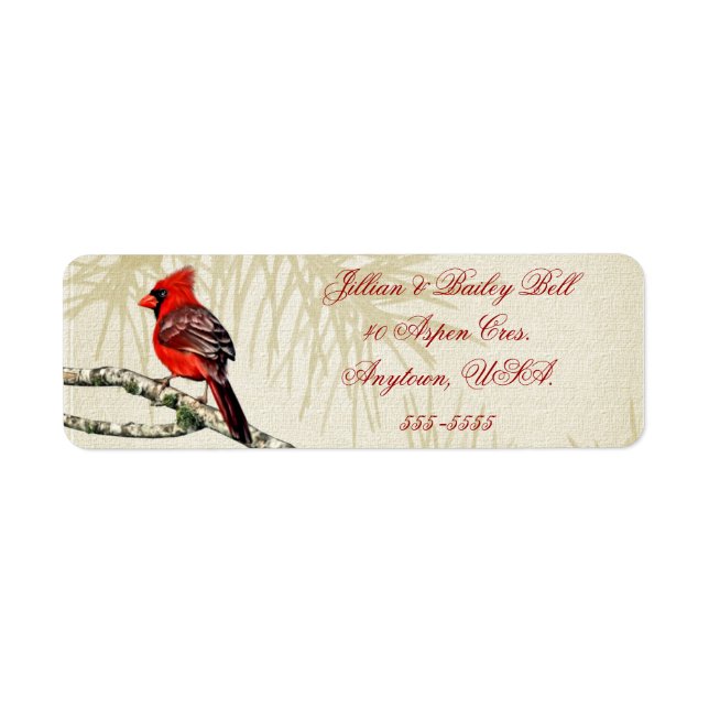 Cardinal de Noël Étiquettes de adresse (Devant)