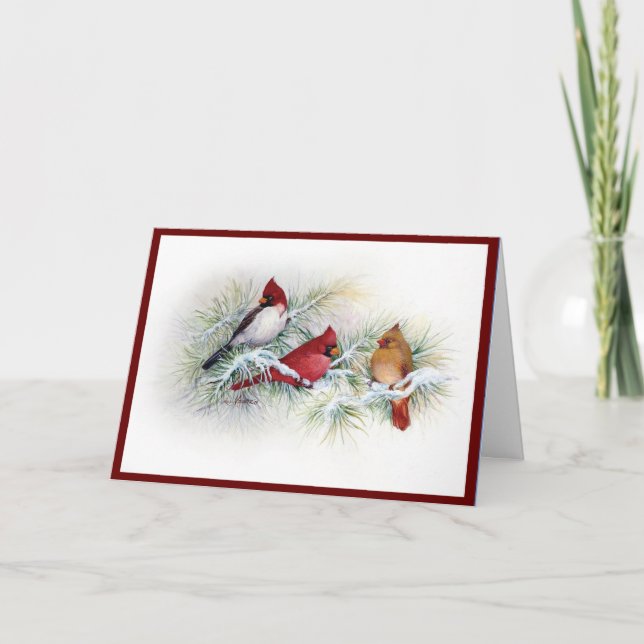 Cardinal d'hiver Carte de Noël (Devant)