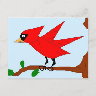Cardinal Drawing Postcard