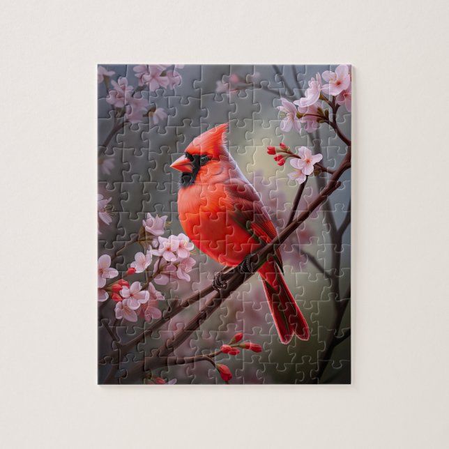 Cardinal du Nord de l'Ohio Puzzle des oiseaux roug (Vertical)
