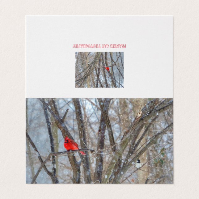 Cardinal et carte de voeux pour le poulet (Outside Unfolded)