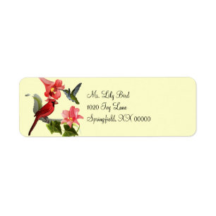 Cardinal et Colibri avec Lys roses et Ivy