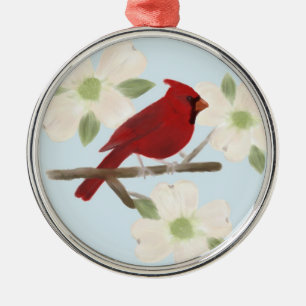 Cardinal et Dogwood Aquarelle Ornement