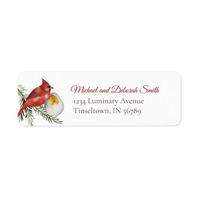Cardinal & Evergreen Christmas Watercolor (Front)