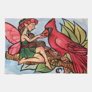 Cardinal Fairy Kitchen Towel