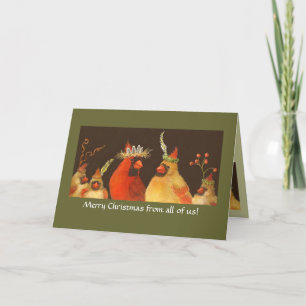 Cardinal famille carte de Noël