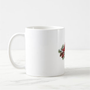 Cardinal Family Pinecone Christmas Coffee Mug