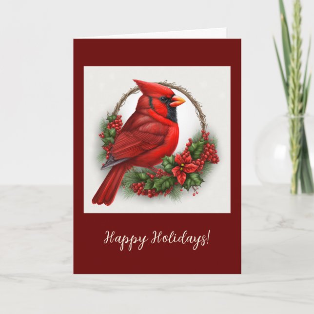 Cardinal Festif Plié Fête / Carte de Noël (Devant)
