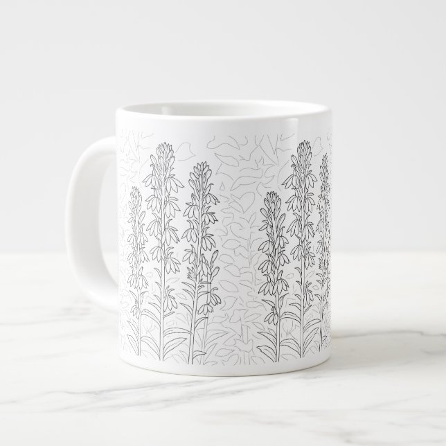 Cardinal Flower - Lobelia cardinalis - Native Large Coffee Mug (Front Left)