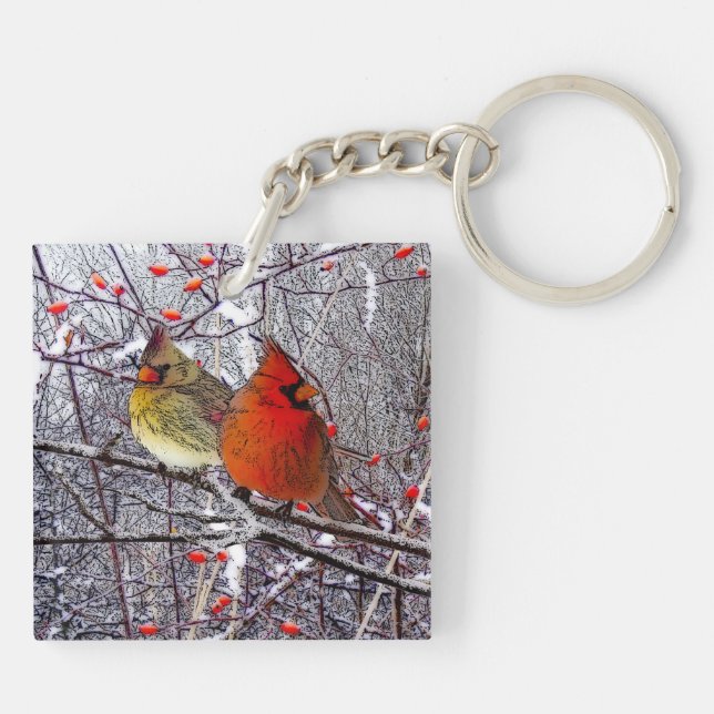 Cardinal Forest Keychain (Back)