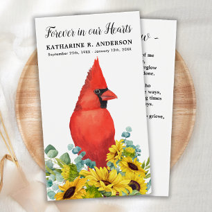 Cardinal Forever dans nos coeurs Carte de prière f