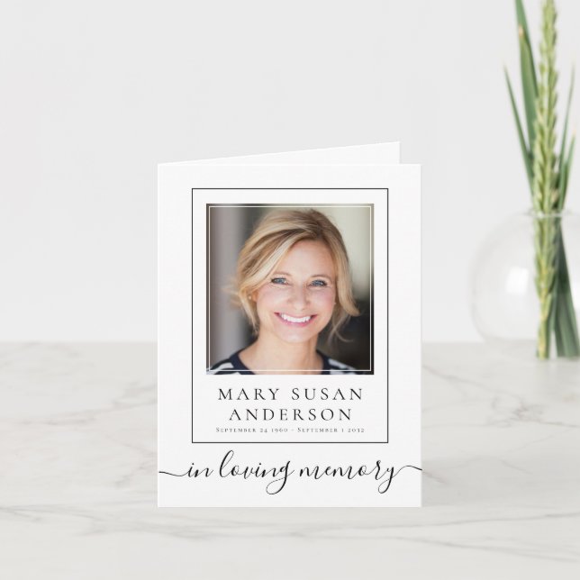 Cardinal Funeral Memorial Photo Prayer Card (Front)