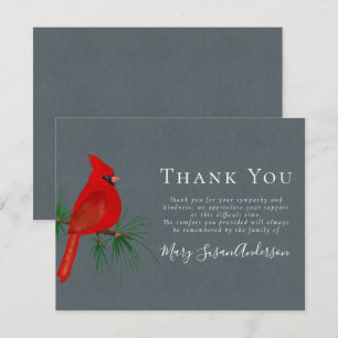 Cardinal Funeral Thank You Note Card