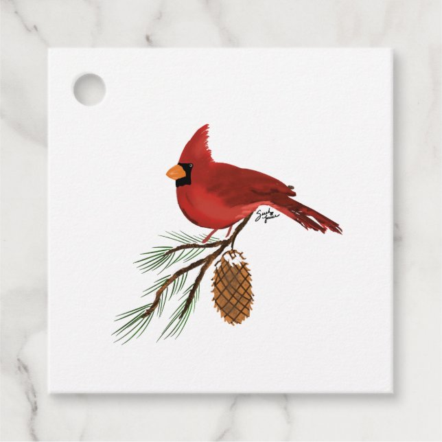 Cardinal Gift Tags - Square (Front)
