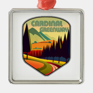 Cardinal Greenway Indiana Colours Metal Ornament