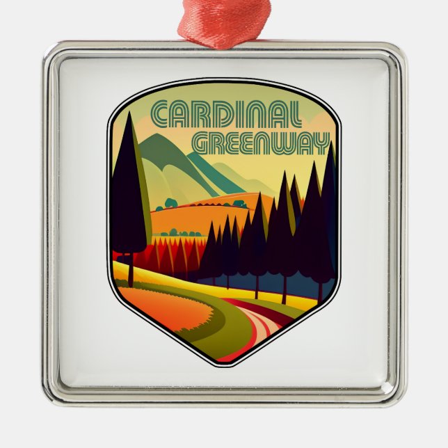 Cardinal Greenway Indiana Colours Metal Ornament (Front)