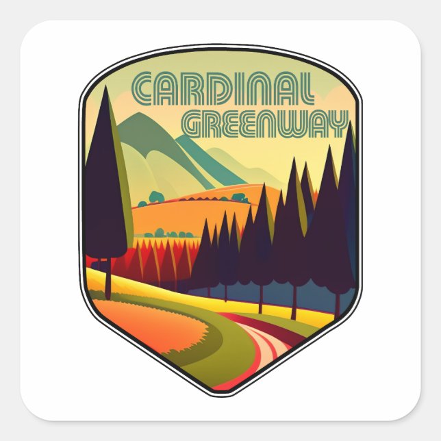 Cardinal Greenway Indiana Colours Square Sticker (Front)