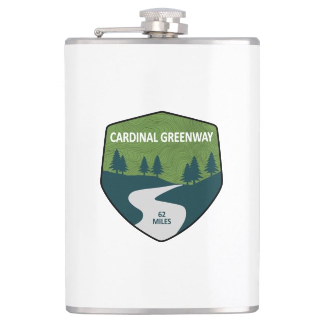 Cardinal Greenway Indiana Hip Flask (Front)