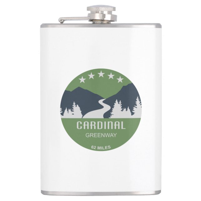 Cardinal Greenway Indiana Hip Flask (Front)