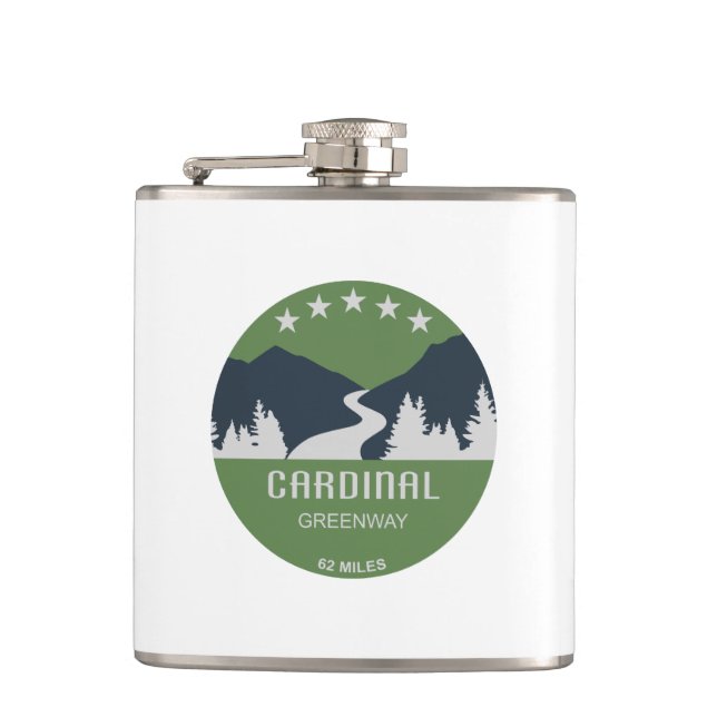 Cardinal Greenway Indiana Hip Flask (Front)