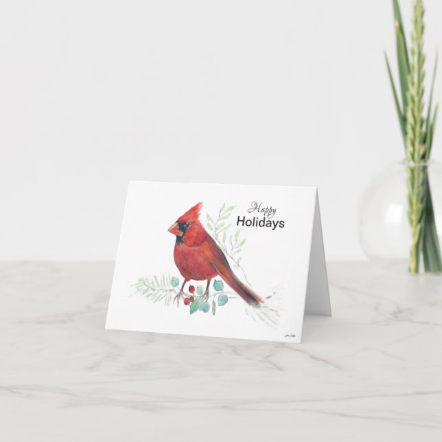 Cardinal Happy Holidays Card (Front)