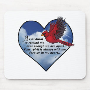 Cardinal Heart Poem Mouse Pad