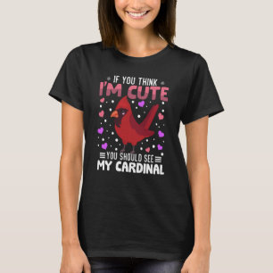 Cardinal Heart Valentine's Day Animal For Womens K T-Shirt