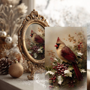 Cardinal Holly Berries Christmas Tissue Paper