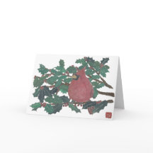 Cardinal, Holly Tree, Carte de voeux pour les fête
