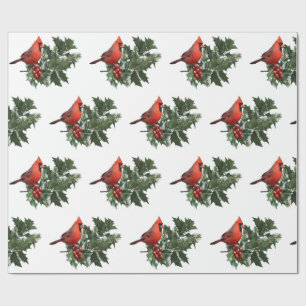 Cardinal Holly Wrapping Paper
