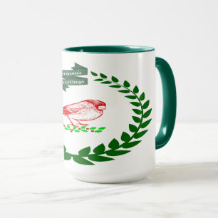 Cardinal Holly Wreath Seasons Greetings Sip Mug