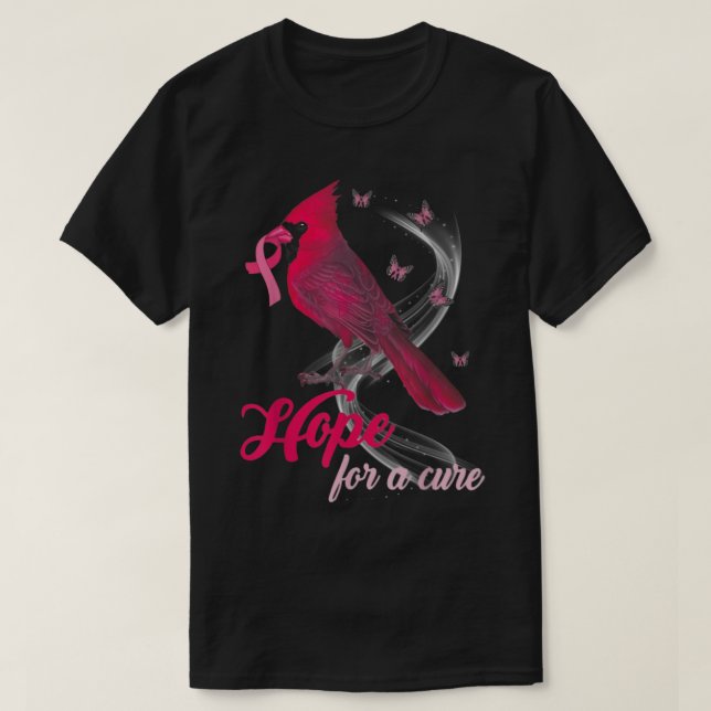 Cardinal Hope For A Cure Breast Cancer Awareness T-Shirt (Design Front)