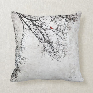 Cardinal in a Tree, Copyright Karen J Williams Throw Pillow